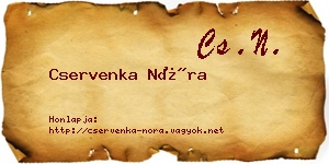 Cservenka Nóra névjegykártya