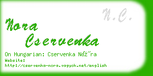 nora cservenka business card